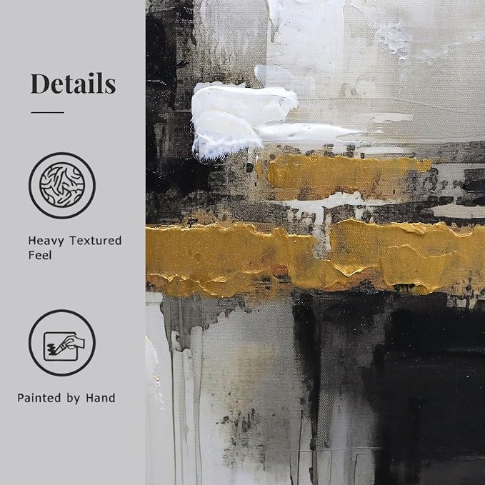 Neutral Abstract Wall Decor Mid Century Modern Framed Wall Art, Black and Brown Grunge Wabi Sabi Art Print Canvas Set for Home Office Living Room Bedroom, 3 Panels, 24x36 Inch, Ready to Hang