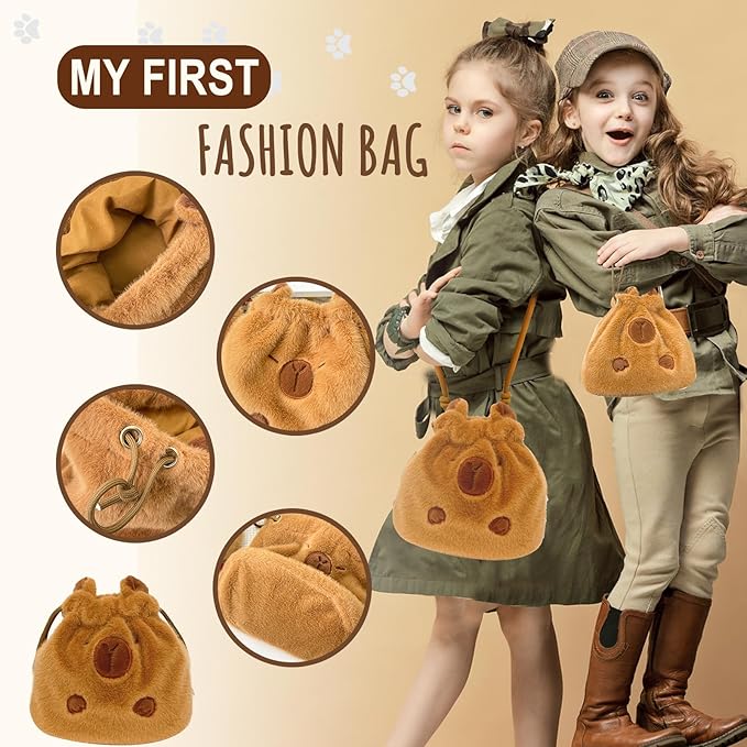 Capybara Gifts Box,Cute Capybara Plush Toys with Stuffed Animal/Keychain/Bag/Bath Towel/Hair Pins/Bracelet/Headband, Christmas Birthday Gift Set for Girls 4 5 6 7 8 9 10+ Years Old