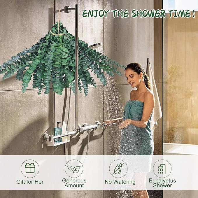 60 Stems Preserved Real Eucalyptus Bunches, Lifelike Natural Green Eucalyptus Leaves for Shower, Maintenance-Free Dried Florals for Vase Fillers, Wedding Centerpieces, Bathroom Home Office Decor
