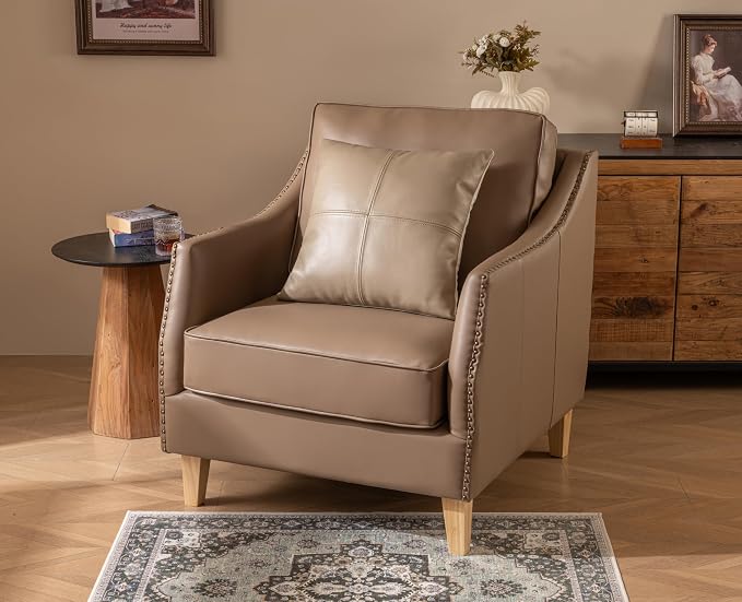 Full Grain Leather Throw Pillow Cover (20" x 20") (Smokey Taupe) | Cowhide Sofa Cushion Case Thick Genuine Leather Throw Pillow for Living Room Bedroom and Home Office, Pack of 1, Cover Only