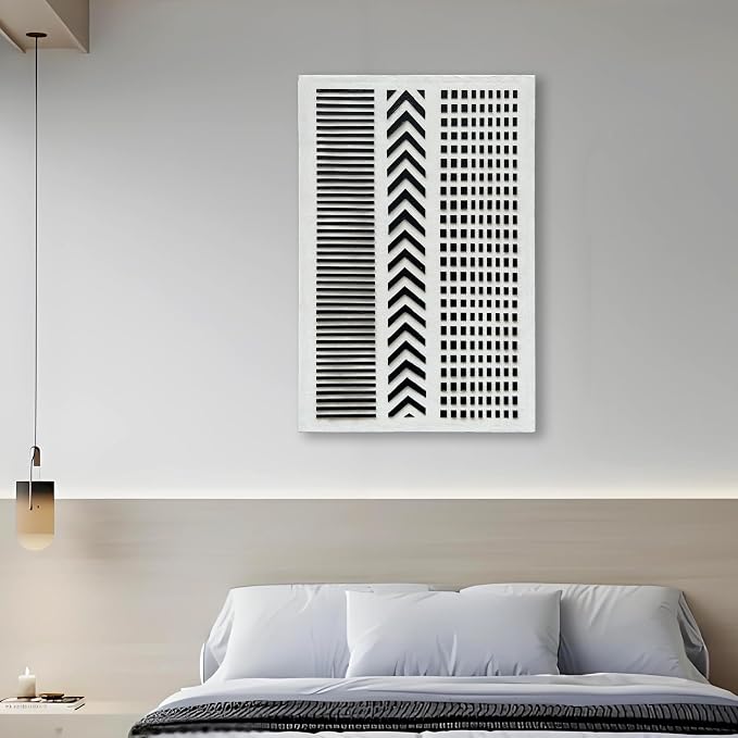 NANKAI Art Hand-Painted Black and White Texture Art, Modern Abstract Decorative Oil Painting Minimalist Home Corridor Wall Decoration Art 45x30 inches