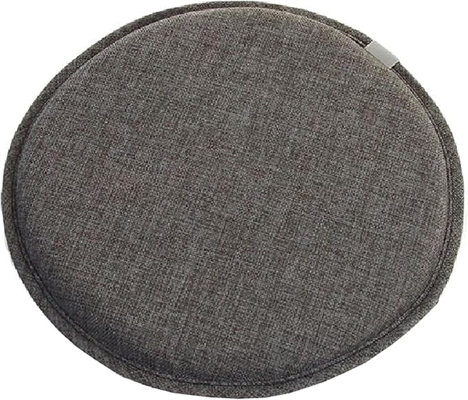 Round Seat Cushion with Ties Breathable Bar Stool Cushion Cover Tatami Pillow Kitchen, Home, Office Chair Cushion Cover (14 inch, Dark Khaki)