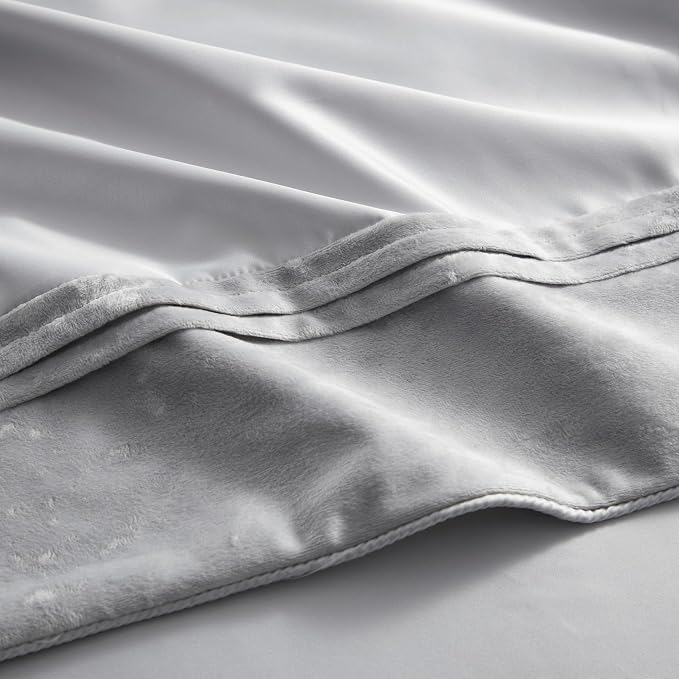 Queen Comforter Set 7 Piece - Ultra-Soft Comforter, 2 Shams, Elegant Bed Skirt, & 3 Decorative Throw Pillows - Luxurious Crushed Velvet Premium Bedding Ensemble for Sophisticated Bedroom Decor, Gray