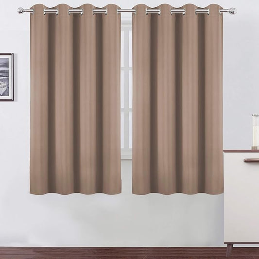 LEMOMO Cappuccino Thermal Blackout Curtains/52 x 54 Inch/Set of 2 Panels Room Darkening Curtains for Bedroom
