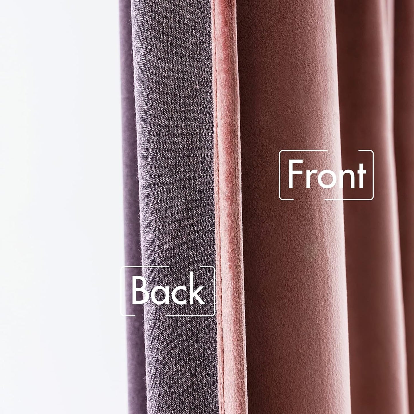 MIULEE Velvet Curtains 90 Inches Long 2 Panels - Pinch Pleat Luxury Room Darkening Curtains for Bedroom Living Room Thermal Insulated Super Soft Window Drapes Back Tab Rod Pocket, Dusty Rose Pink