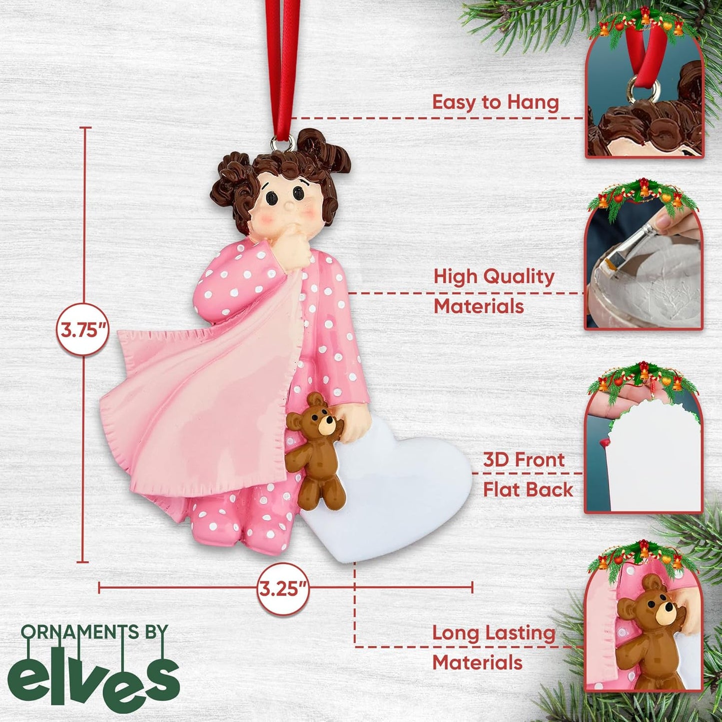 Personalized 2nd Christmas Boy Tree Ornament 2024 - Baby Child Hold Heart Second - Free Customization