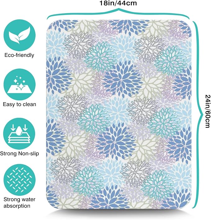Fun Coffee Mat 24inx18in,Coffee Bar Mat for Countertops,Absorbent Hide Stain Anti-Slip Coffee Bar Accessories Fit Under Coffee Machine Mat,dish Drying Mats for Kitchen