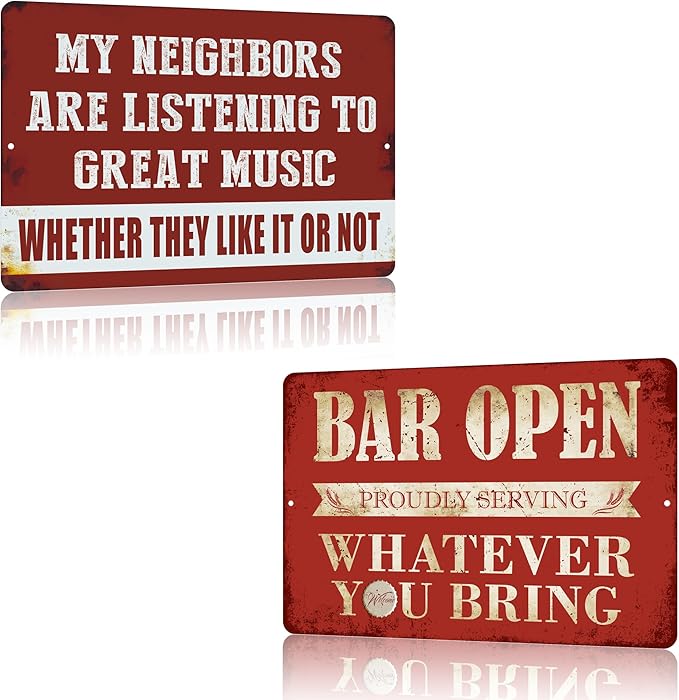 Yniaun Decor Vintage Home Bar Man Cave Room Decor for Wall/Porch Funny Garage Metal Tin Sings for for House Patio/Yard/Kitchen Accessories/Gitfs