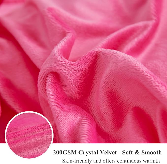 XeGe Plush Shaggy Duvet Cover Set, Luxury Ultra Soft Fluffy Faux Fur Bedding Sets 2 Pieces Velvet(1 Fuzzy Furry Comforter Cover + 1 Faux Fur Pillow Case), Zipper Closure (Twin, Hot Pink)