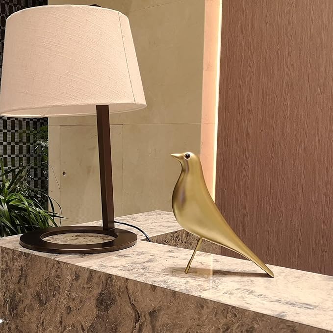 Mid-Century Home Décor House Bird - Office House Desk Dove Sculpture Pigeon Ornament Arts Gift Replica (Gold)…