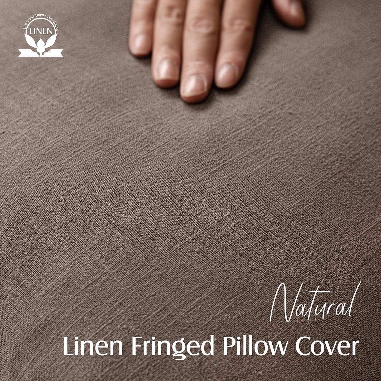 Foindtower Set of 2 Decorative Linen Fringe Lumbar Throw Pillow Covers Boho Farmhouse Cushion Cover with Tassels Accent Pillowcase for Couch Sofa Bed Living Room Home Decor,12×20 Inch,Light Coffee