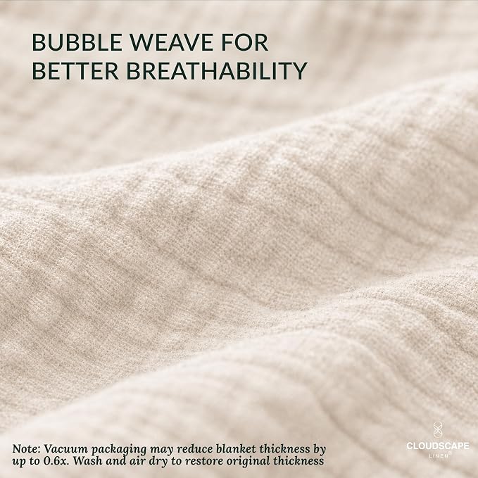 CLOUDSCAPE 4 Layer Muslin Blanket for Adults - 100% Cotton Blankets Twin Size for All-Season - 68"x92" Fits Upto TwinXL Bed - Ultra Soft Lightweight Breathable Cotton Blankets for Summer - Ivory
