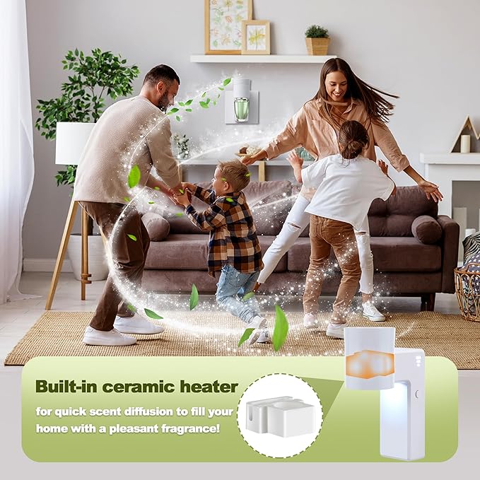 ROSSEX 2 PCS Wall Fragrance Plug in with Night Light and Oil Diffuser Plug with Upgraded Fragrance Concentration Control, Compatible with Bath and Body Works WallFower for Home, White