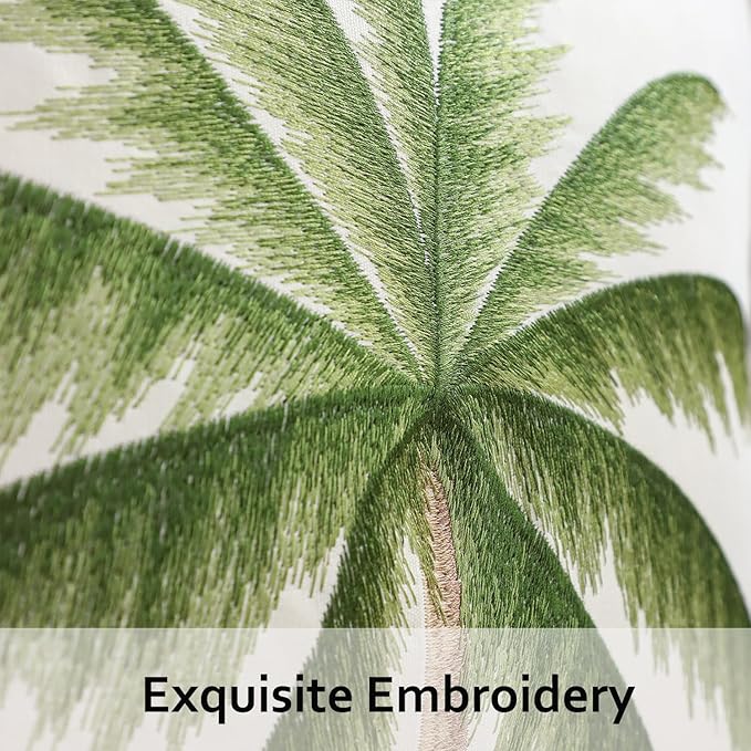 Tropical Palm Tree Pillow Covers 18x18 inch Pack of 2 Boho Embroidered Throw Pillow Covers Farmhouse Cushions Cases Square Pillowcases Spring Summer Home Decor
