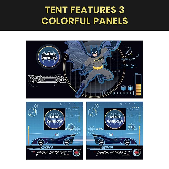 Batman Loft Bed Tent - Curtain Set for Low Twin Loft Bed (Bed Sold Separately) by Delta Children