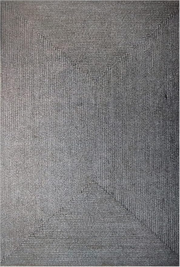 Superior Indoor Outdoor Area Rug, Handwoven Reversible Braided Home Decor for Living Room, Kitchen, Entryway, Patio, Front Porch, Deck, Modern, Boho, Farmhouse Style, 4' x 6', Slate