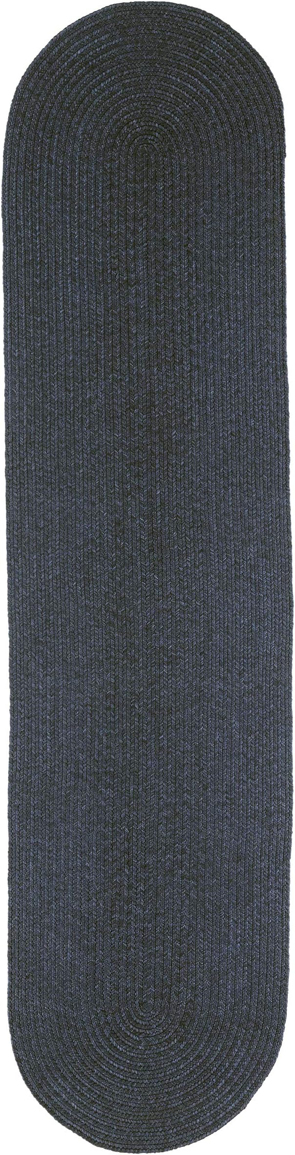 Superior Jute Oval Indoor Runner Rug, Denim Blue