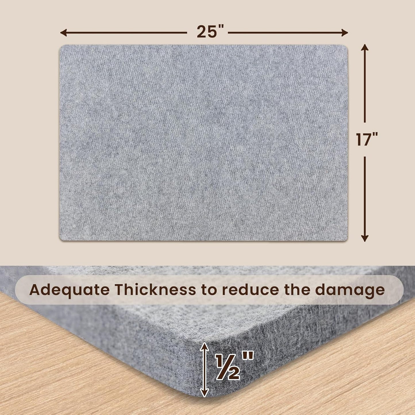 Somime 17x25" Wool Pressing Mat, 100% New Zealand Wool Ironing Mat, Felted Wool Ironing Board for Sewing, Quilting, DIY Crafts, and Embroidery