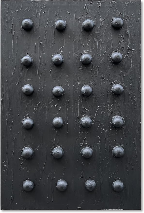 NANKAI Art Hand Painted Black Thick Texture Abstract Art Oil Painting Contemporary Minimalist Art Office Corridor Living Room Wall Decoration Painting 36x24 inches