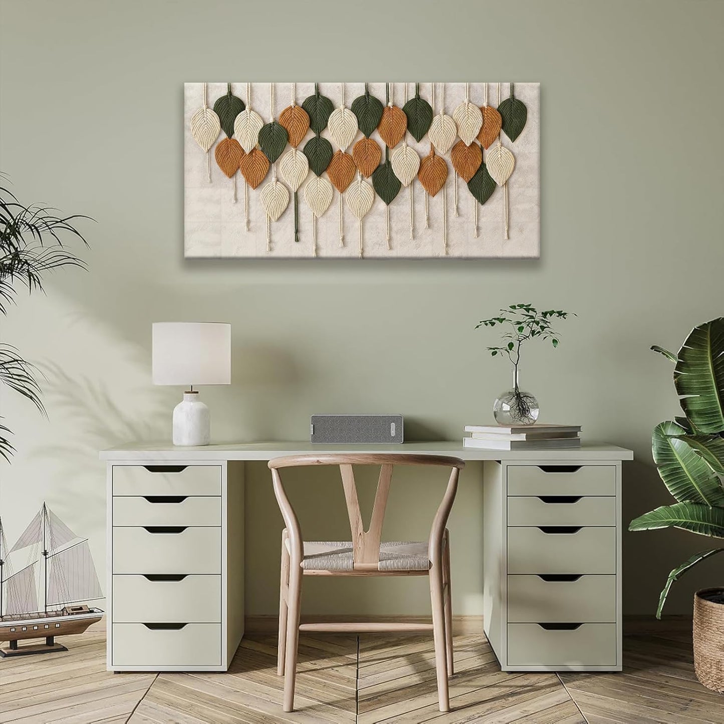 Tsomzxng Boho Wall Art Modern Wall Art Print Paintings Bohemian Feather Multicolor Canvas Wall Art Decor For Apartment Dorm Living Room Bedroom Nursery Backdrop Home Wall Decor 20"X 40"