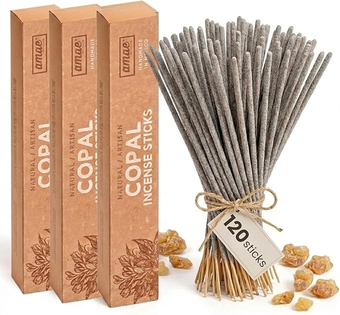Copal Incense 120 Sticks, 100% INCIENSO Copal Mexicano 120 VARILLAS - Three 40 Incense Sticks Boxes.