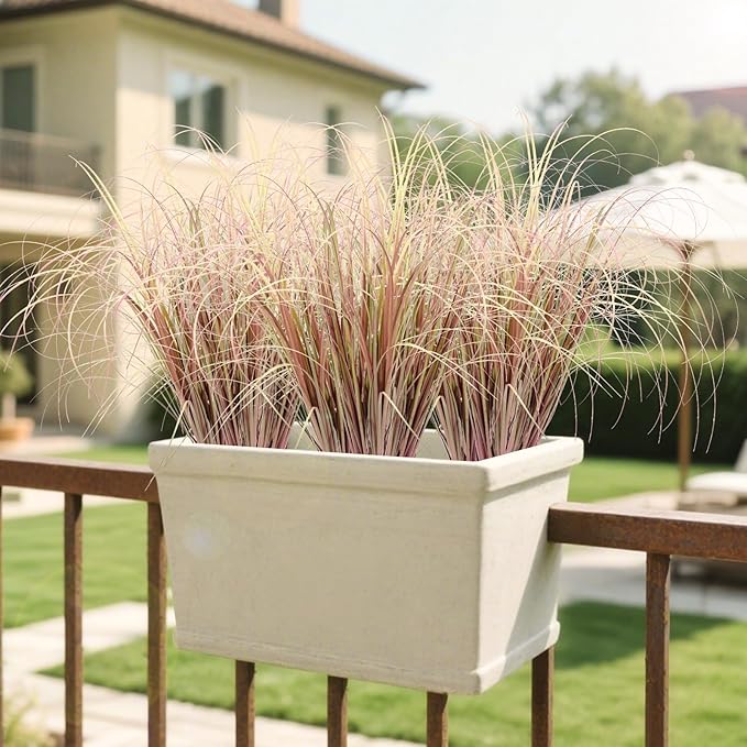 24Pcs Artificial Grass Plants, Faux Shrubs Wheat Grass, Artificial Tall Grass Fake Plants for Outdoor Decor,Artificial Greenery Stems Weed for Room Indoor Home Decor（Light Purple）