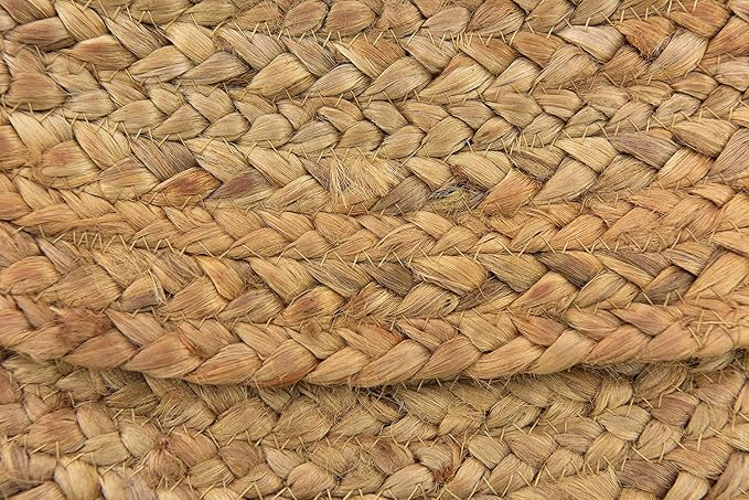 100% Jute Round Area Rug - 5 Feet, Natural Fibers, Braided Design, Hand Woven Carpet - Home Decor for Living Room, Hallways, Bedroom