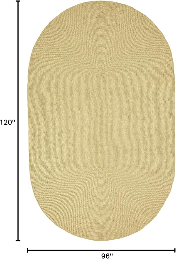 Superior Indoor/Outdoor Area Rug, Reversible Braided Floor Decor for Living Room, Kitchen, Patio, Front Porch, Modern Boho Farmhouse Rugs, Hardwood, Bedroom Accessories, 4' Round, Cream