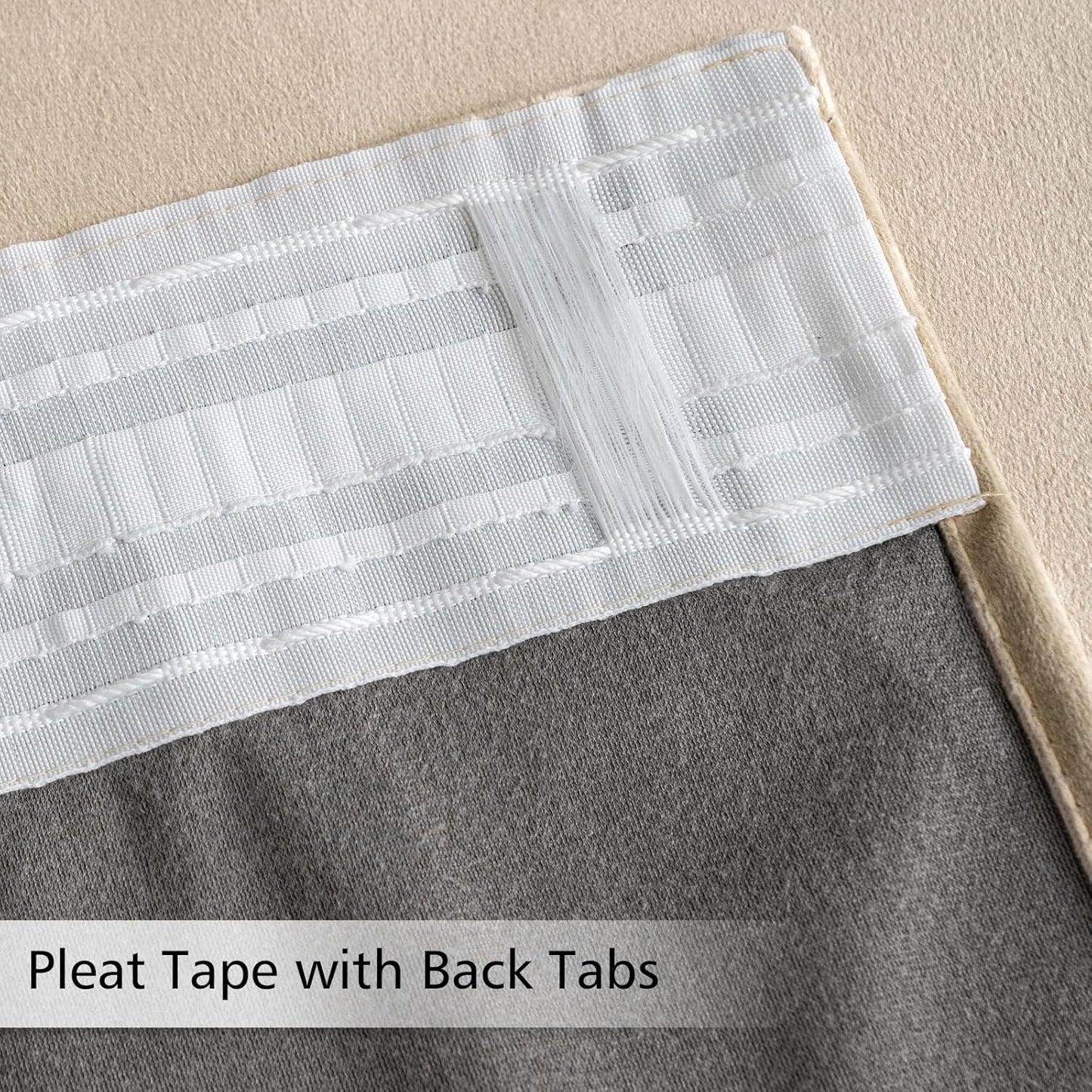 MIULEE Velvet Curtains 90 inches - Pinch Pleat Luxury Room Darkening Curtains for Bedroom Living Room Thermal Insulated Super Soft Window Drapes Rod Pocket, Camel Beige, W52 x L90 inch, 2 Panels