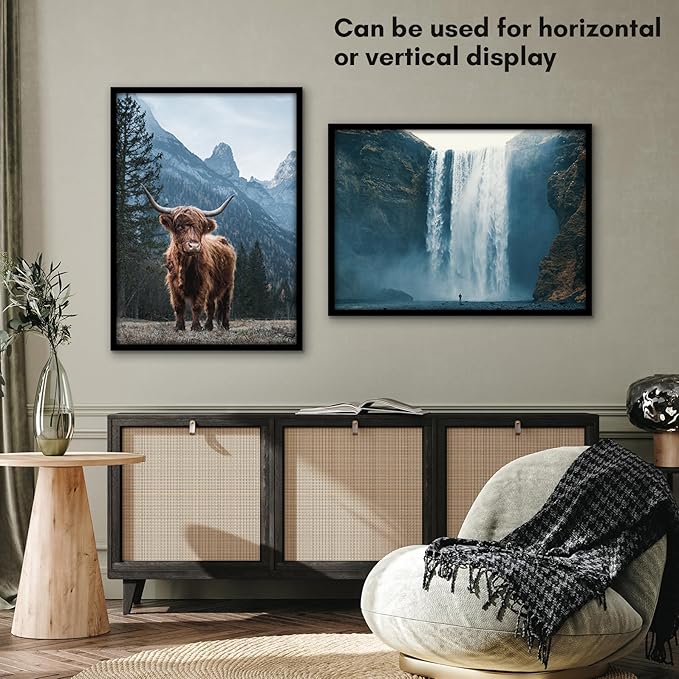 Americanflat 20x28 Picture Frame with Polished Plexiglass - Streamline Collection - Thin Border Picture Frame for Wall Display - Hanging Hardware Included - Black