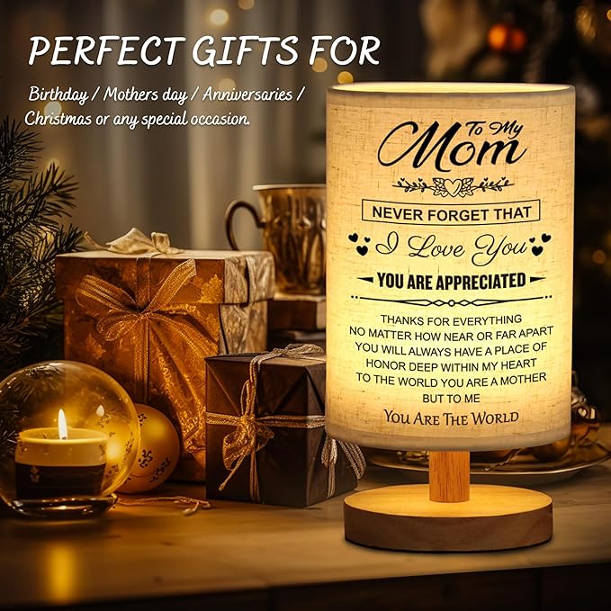 WSYEAR Birthday Gifts for mom from Son-Table Lamp Mom Gifts from Daughter for Mother Night Light Present for Mom Mothers Day Valentines Day Christmas