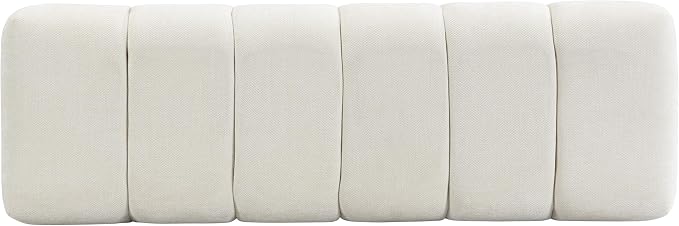 Christopher Knight Home Manila 50" Chenille Fabric Dining Bench for 2 People, Upholstery Ottoman Bench, End of Bed Footstool, Living Room Sofa Extra Seat/Footrest, No Assembly Needed, Light Beige