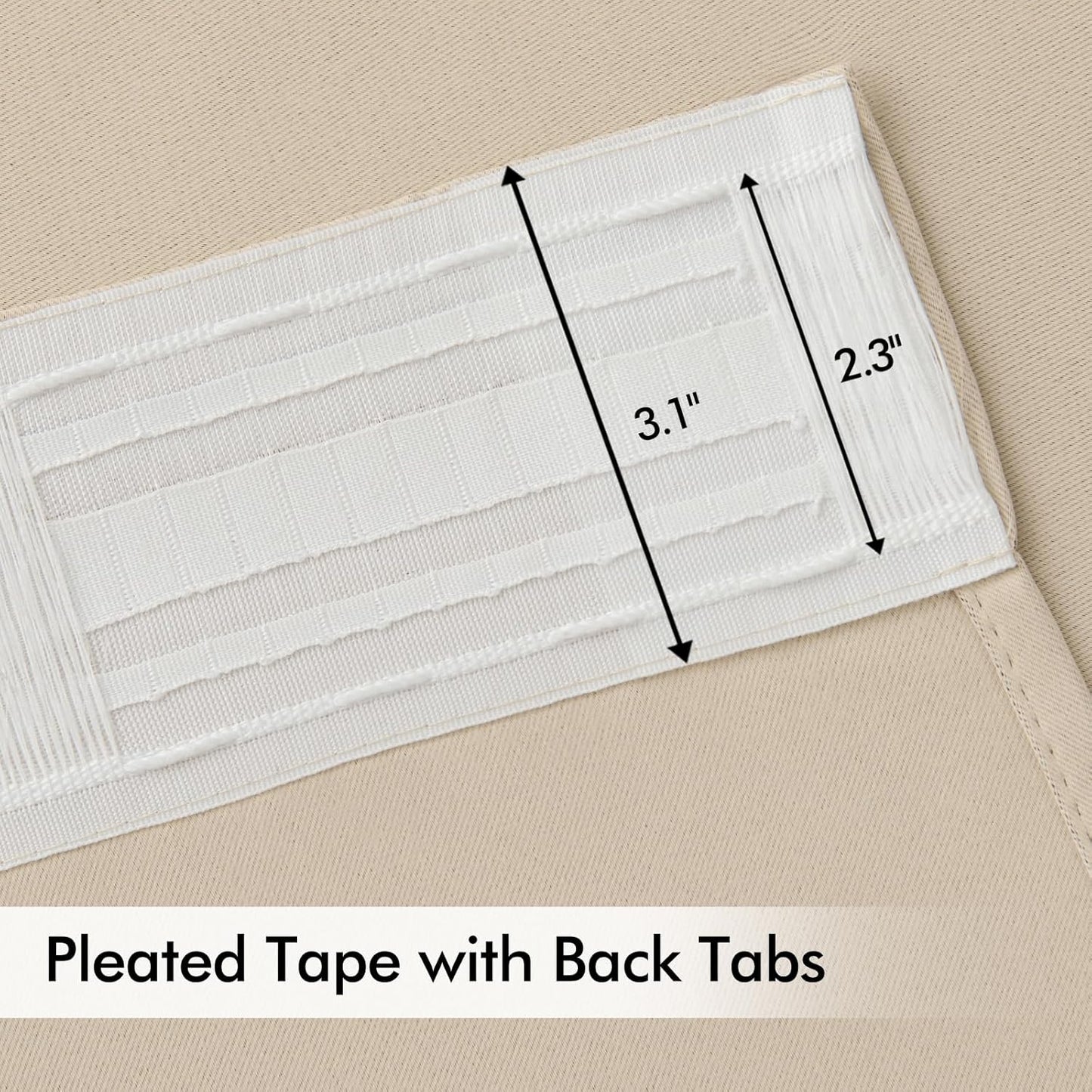 MIULEE Cream Beige Back Tab Light Blocking Curtains 84 Inch Length 2 Panels Set for Living Room Bedroom Privacy, Rod Pocket/Pinch Pleated Thermal Insulated Room Darkening Blackout Drapes W66xL84