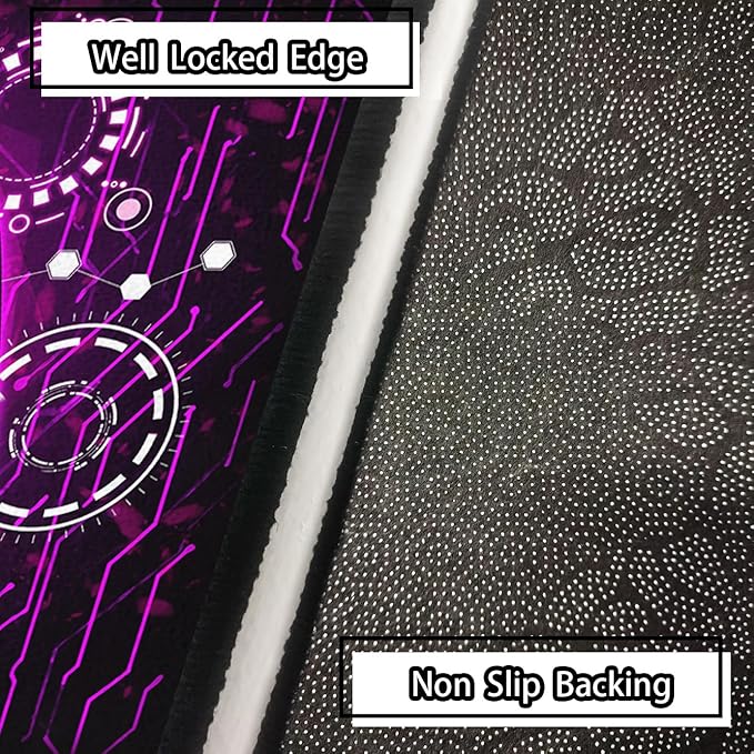 Boys Gamer Area Rug for Room - Purple Gaming Carpet Rug for Kids Boys Bedroom Video Games Carpet Gamepad Themed Rugs Kids Room Decor, 70 x 55 Inches