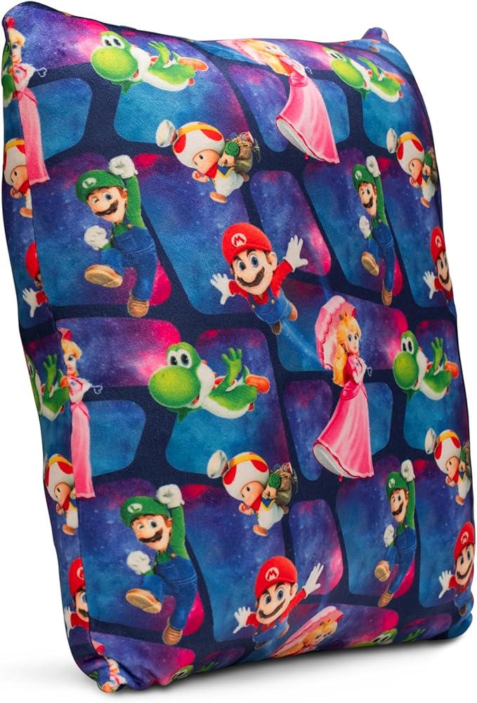 The Super Mario Galaxy Movie Kids Squishy Plush Throw Pillow, Soft Decorative Cushion for Bedroom Décor & Gifts, 13 Inch, Mario & Luigi (100% Officially Licensed Product) By Franco