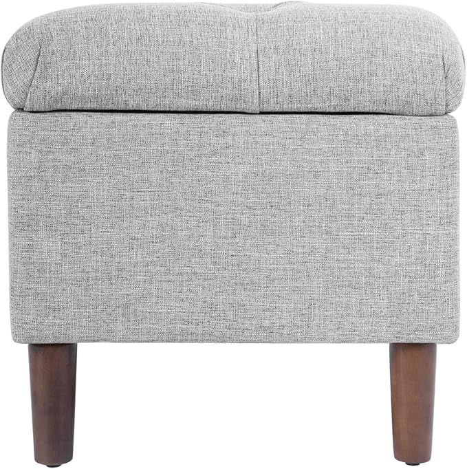 HomePop 40" Ainsley Button Tufted Storage Bench - Gray Woven