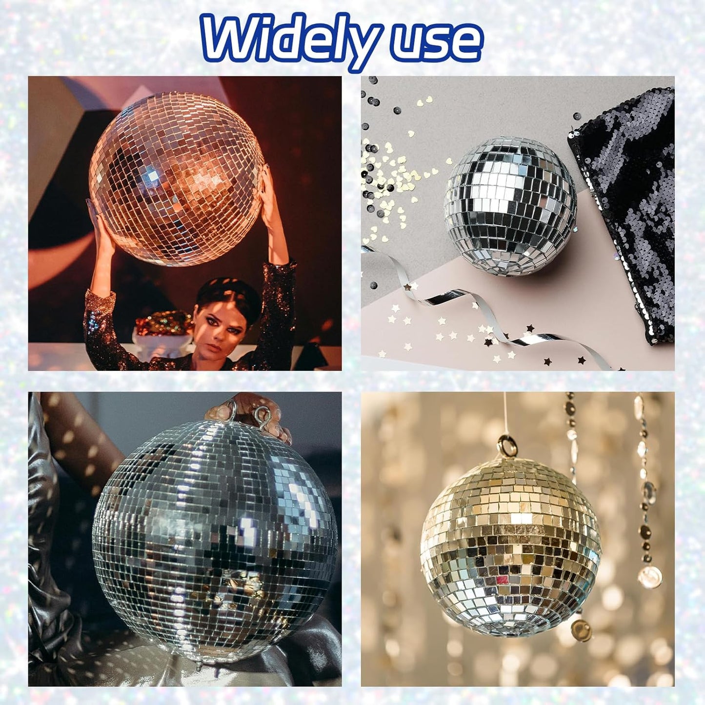 Self Adhesive Mosaic Tiles, 3200 Pieces Disco Ball Tiles, 5 x 5 mm Glass Mirror Mosaic Tiles, Square Mirror Tiles Sticker for DIY Vase, Art Collage, Photo Frames, Home Party 2 Rolls (Black)