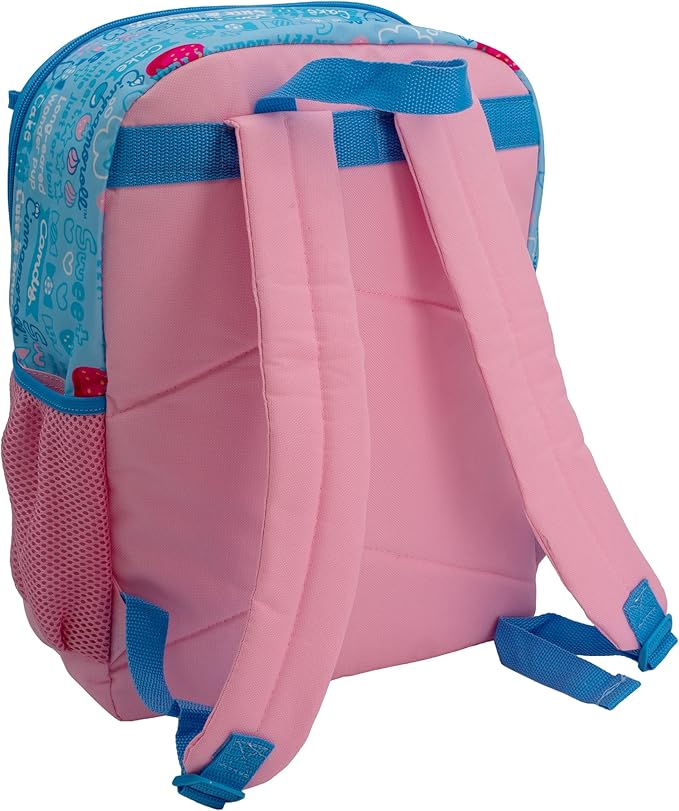 AI ACCESSORY INNOVATIONS Sanrio’s Cinnamoroll 5 Piece Backpack Set, Hello Kitty Kawaii Flip Sequin Girls School Bag with Front Zip Pocket, 2 Side Mesh Pockets, Blue