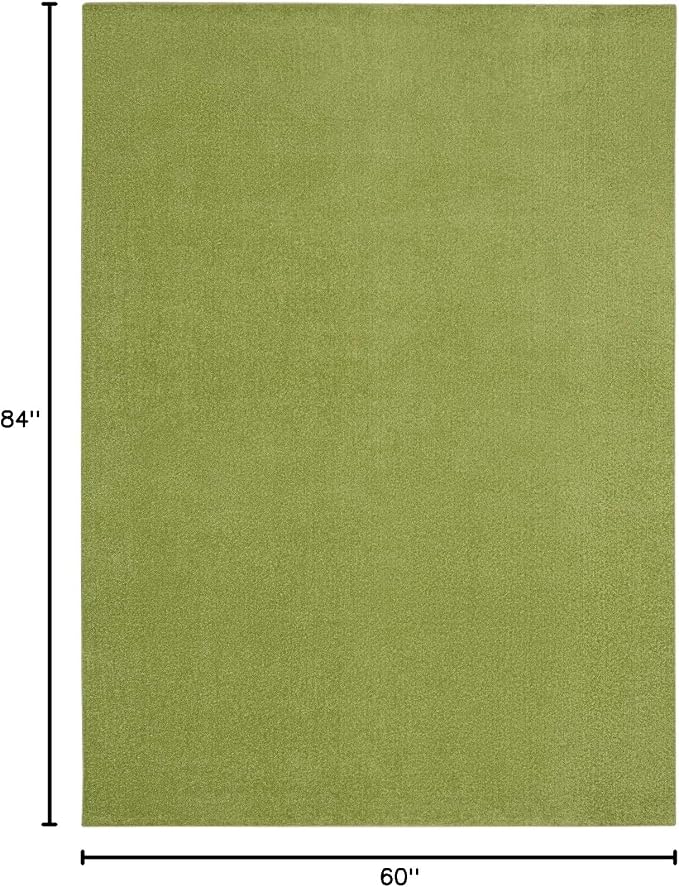 Nourison Home Nourison Essentials Green 5' x 7' Area Rug - Easy Clean, Non Shedding, Bed Room, Living Room, Dining Room, Kitchen (5' x 7')