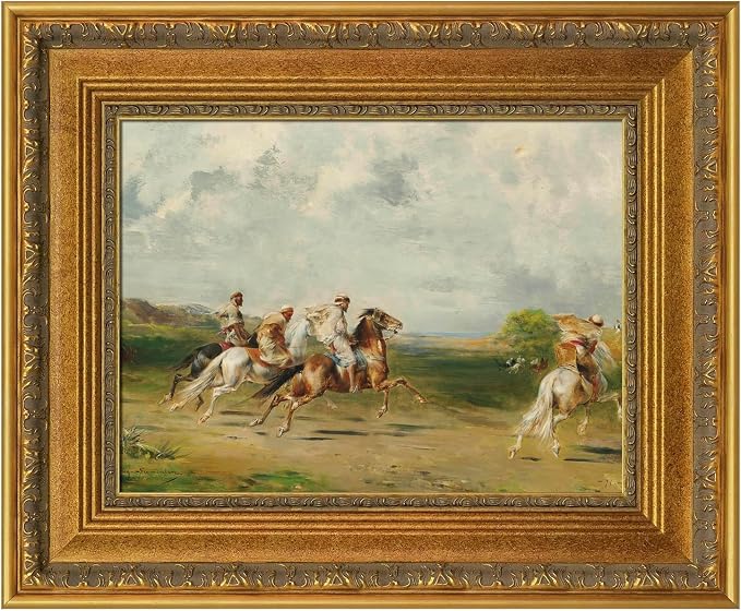 Vintage Plein Air Frame for 24x30 Handmade Paintings, 3.6" Wide DIY Wood Embossed Art Frame for Horizontal Vertical Display, No Glass Cover & Back, Living Room Bedroom Entryway Decor (Gold)