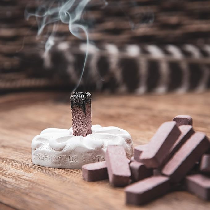 Incienso de Santa Fe - Cedar Natural Wood Incense Bricks with Holder, 100 Count - Made in the USA