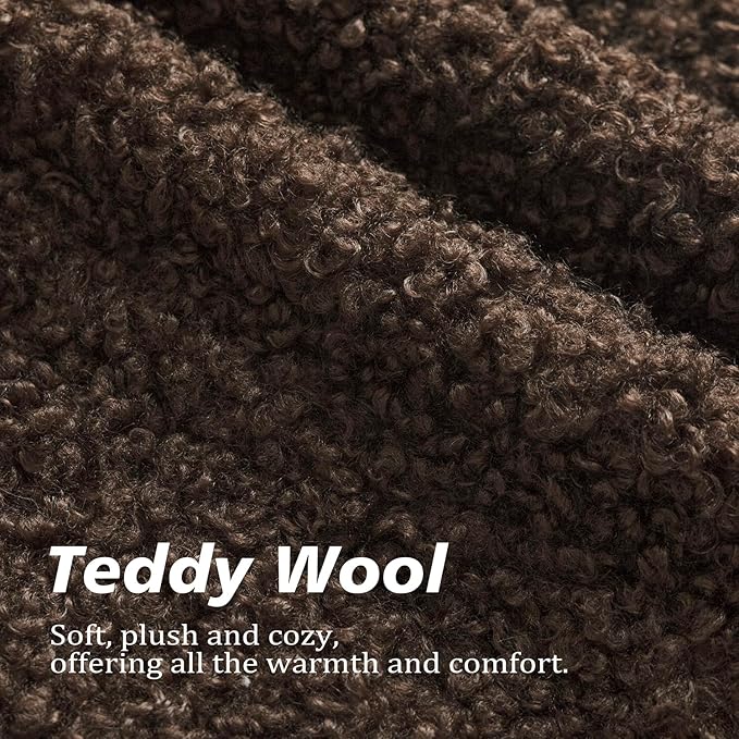Foindtower 2 Pieces 16x16 Inch Dark Brown, Faux Fur Throw Pillow Cover Accent Sherpa Furry Pillow Covers Fuzzy Soft Pillowcases Cozy Sheepskin Decorative Fleece Cushion Case for Bed Couch Living Room