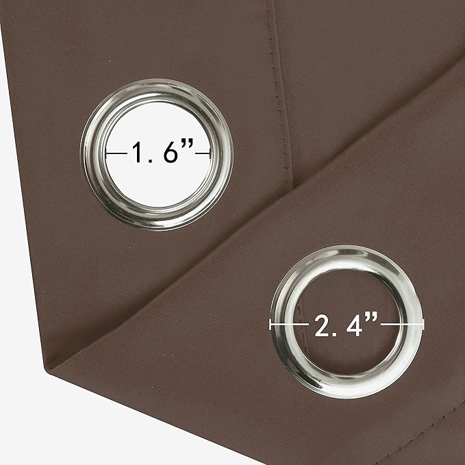 LEMOMO Chocolate Brown Thermal Blackout Curtains/52 x 72 Inch/Set of 2 Panels Room Darkening Curtains for Bedroom