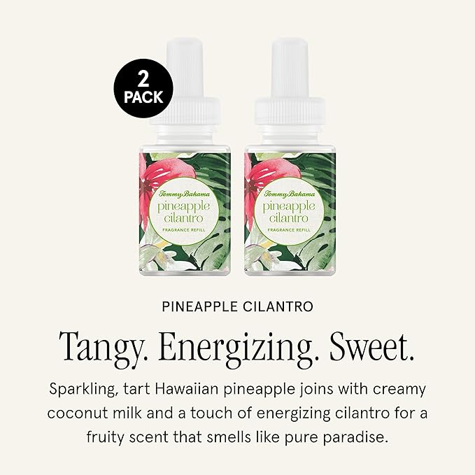 Pura & Tommy Bahama Home Scent Refill - Smart Home Air Diffuser - Premium Fragrance in Every Refill - Household Essential - Diffuser Fragrance - 2 Pack, Pineapple Cilantro