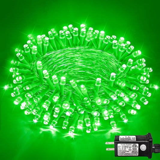 120 LED Green String Lights, 40ft Green Halloween Lights Outdoor Indoor Clear Wire 8 Modes Waterproof Plug in Twinkle Fairy Light for Room Tree Christmas Halloween Decorations