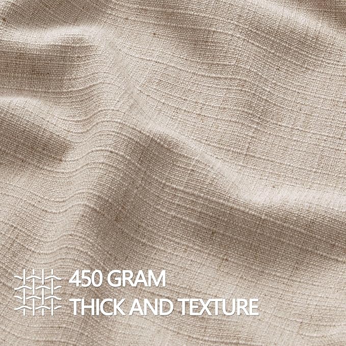 MIULEE Pack of 2 Thick Textured Couch Throw Pillow Covers, Oatmeal Linen Decorative Pillow Covers 22x22, Neutral Cushion Cases for Sofa Bed Living Room Modern Farmhouse Home Decor, No Filling