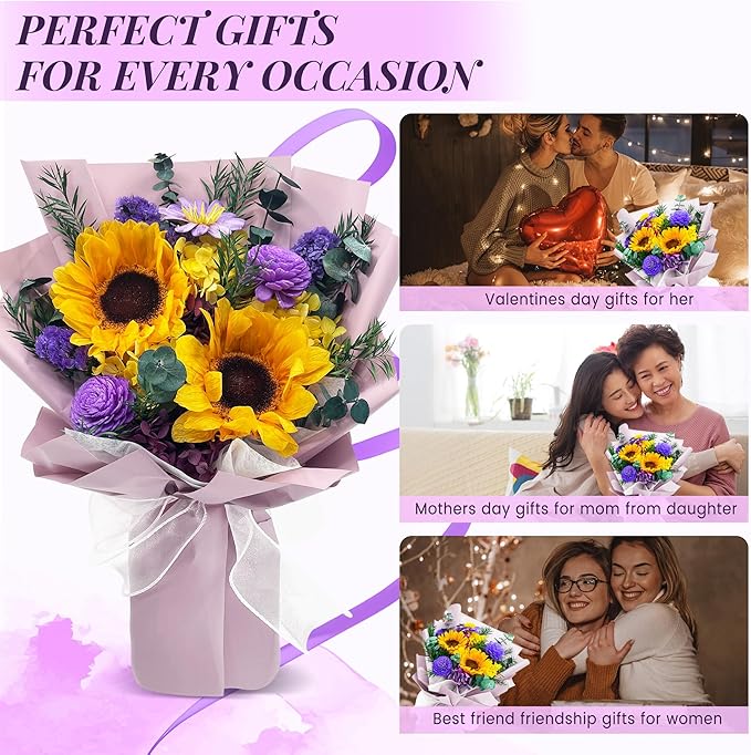 VTJMB Flowers for Delivery Prime Tomorrow, Preserved Flower Bouquet with Box, Birthday Dried Flowers Gift for Women, Mothers Day Gifts for Mom, Wife, Grandma, Friends