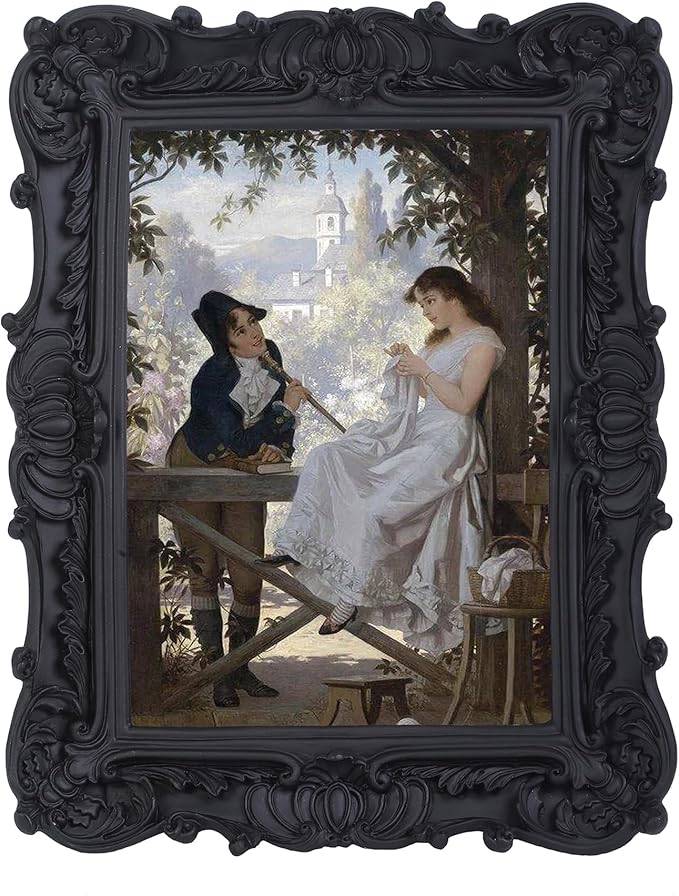 Antique Picture Frames 4x6 Vintage Victorian Ornate Picture Frames with Front Glass Wall Mount and Tabletop Gothic Home Decor Retro Gallery Wall Decor,1 Pack,Black
