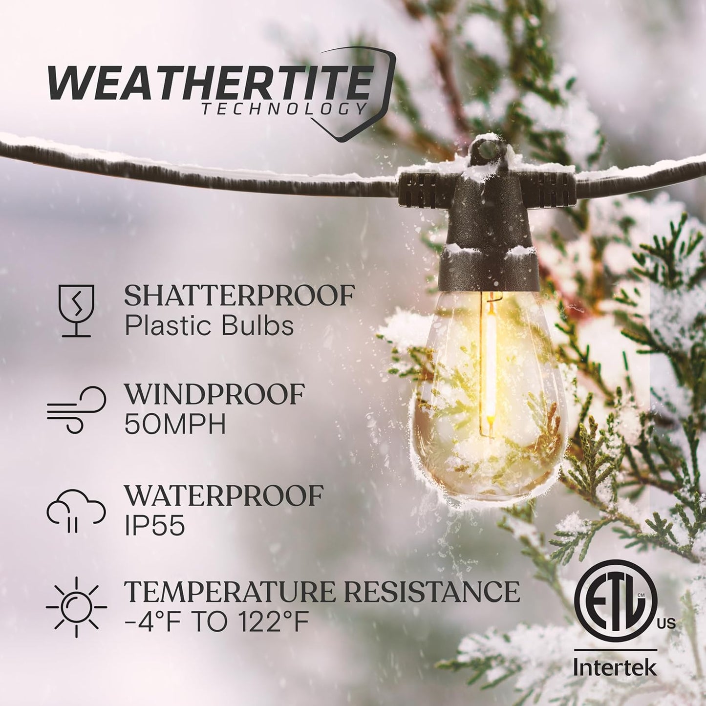 Brightech Ambience Pro Super Bright Solar - 48Ft Remote Control Outdoor String Lights with 15 Shatterproof S14 Bulbs, Commercial Grade LED, Waterproof Patio Lights, 4W Soft White for Patios, Gardens
