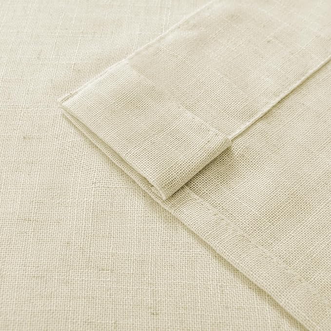 Joydeco Linen Curtains 108 Inch Length 2 Panel Sets,Light Filtering Curtains for Bedroom 100 Inch Wide Living Room Drapes with Back Tabs & Rod Pockets (W100 x L108 Inch, Linen)
